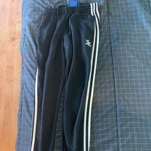 Vtg Late 80s adidas Black Nylon Activewear Sweat Pants Mens Sz S